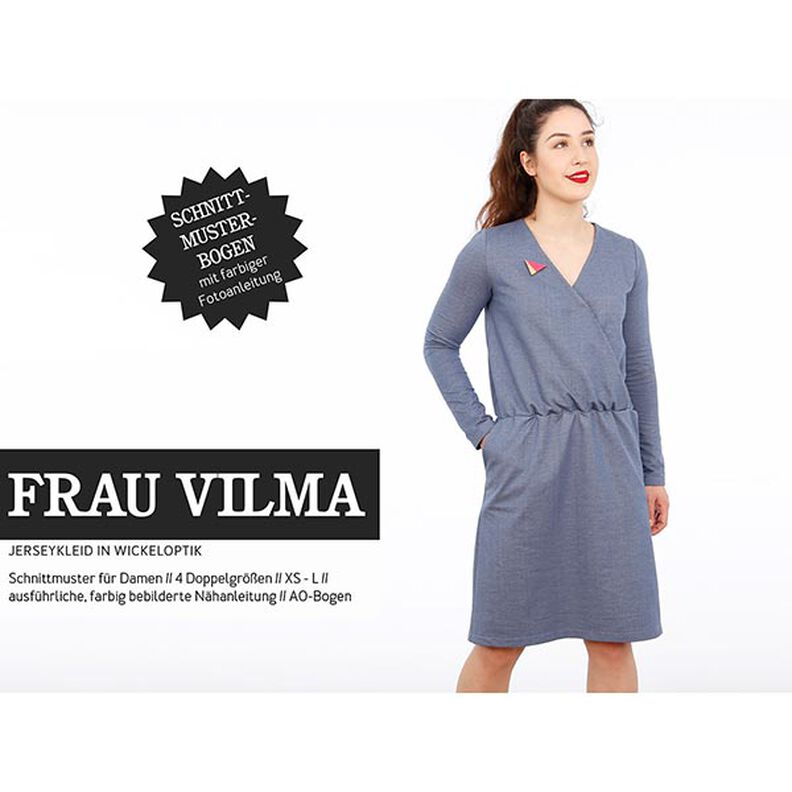 FRAU VILMA Vestido de jersey con look cruzado | Studio Schnittreif | XS-XXL,  image number 1