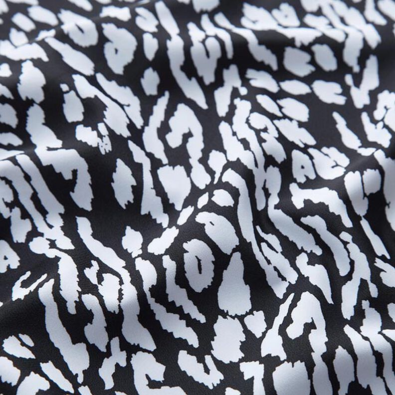 Tela de bañador Estampado de leopardo – blanco/negro,  image number 2