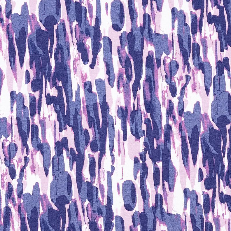 Tela de jersey de viscosa Pinceladas – blanco/azul lila,  image number 1