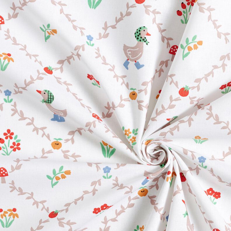 Popelina de algodón Casa de campo gansos – marfil/beige oscuro,  image number 3