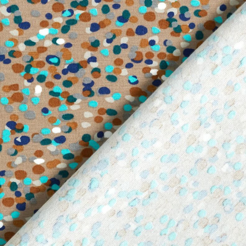 Tela de jersey de algodón Confeti de colores – duna/abeto azul,  image number 4