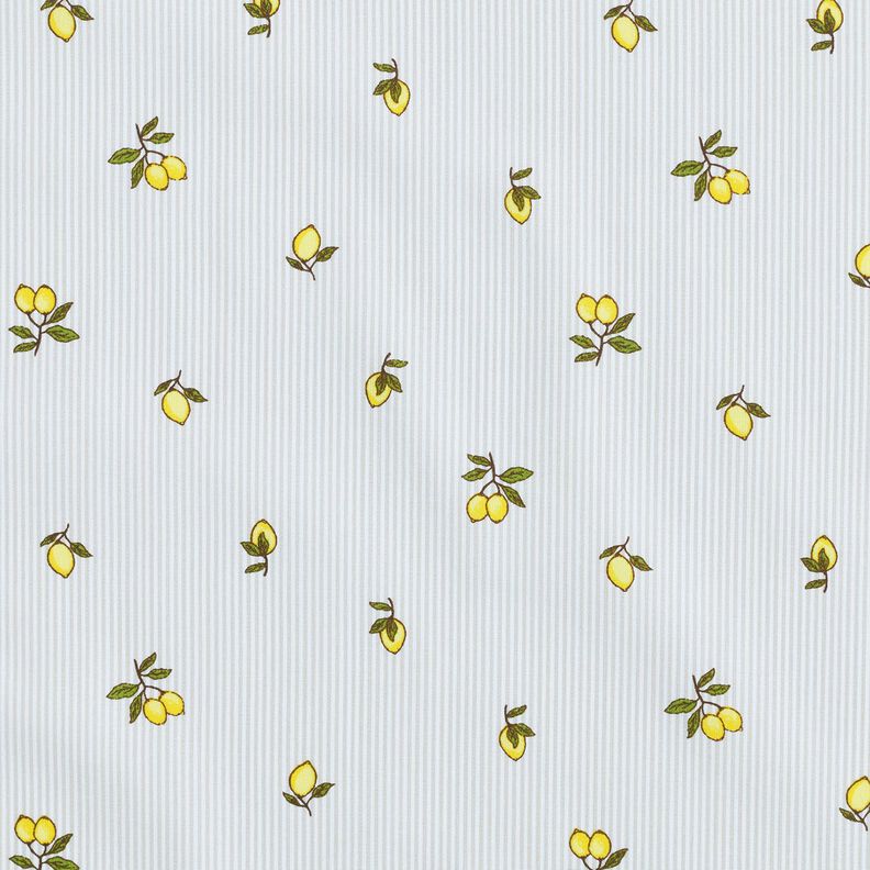 Tela de algodón Limones y rayas – blanco lana/marrón claro,  image number 1
