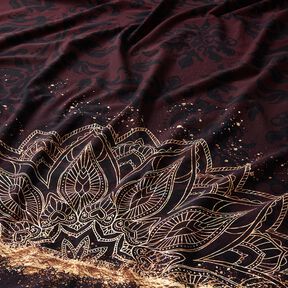 Tela de jersey de algodónTela ribeteada Mandala con motas doradas | Glitzerpüppi – marrón, 