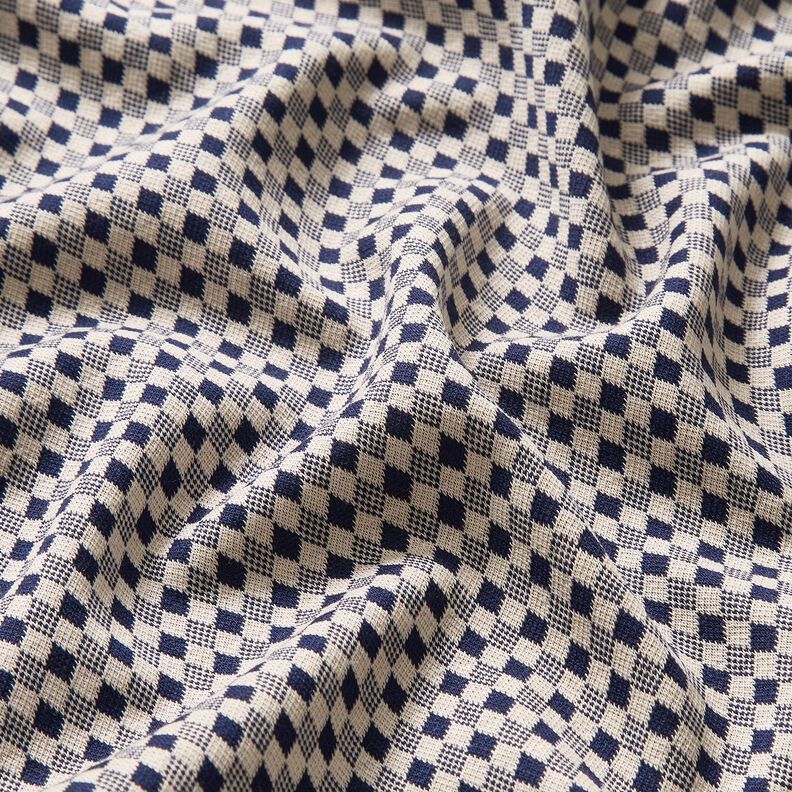 Tela de jersey romaní Rombos mini – beige claro/azul marino,  image number 2