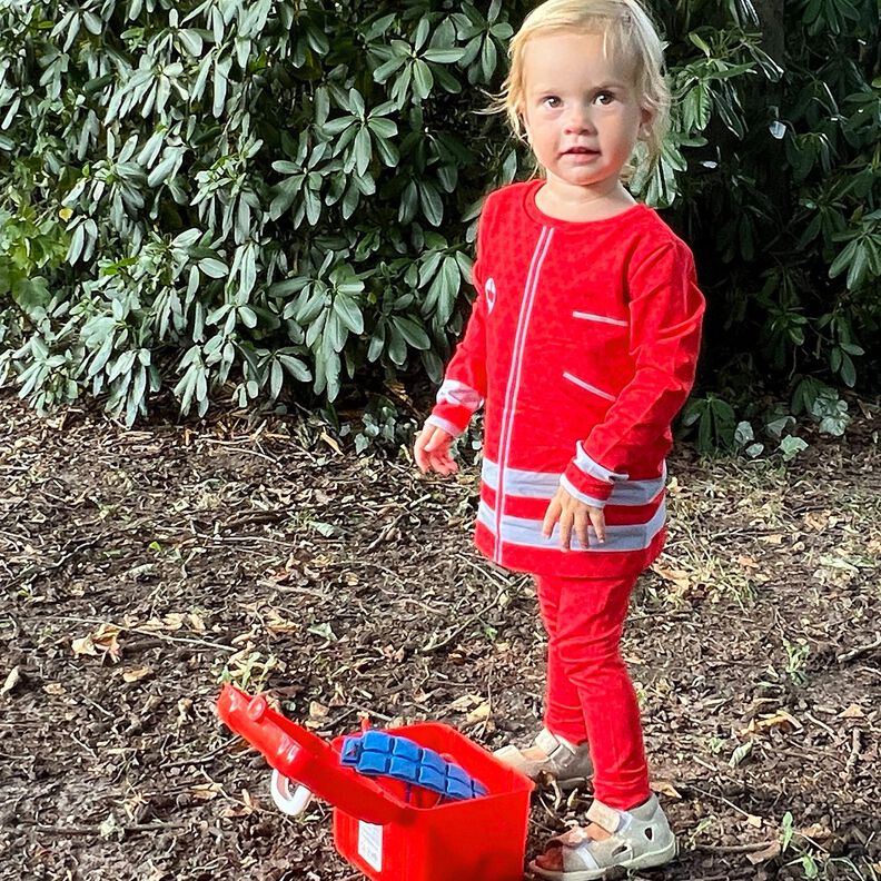 Felpa francesa Panel Convi&eacute;rtete en m&eacute;dico de urgencias | Stoff&Liebe &ndash; rojo/gris plateado,  image number 8