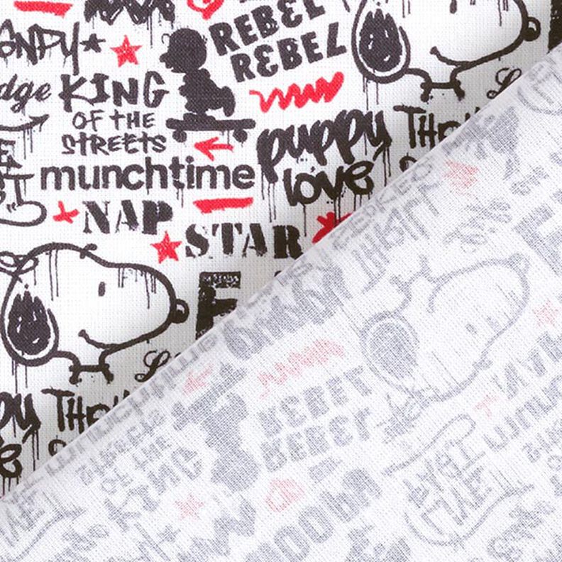Popelina de algodón con licencia Snoopy Graffiti | Peanuts ™ – blanco,  image number 4