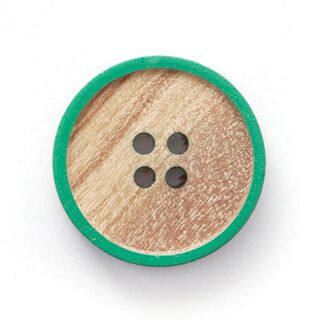 Botón de madera 4 agujeros  – beige/verde, 