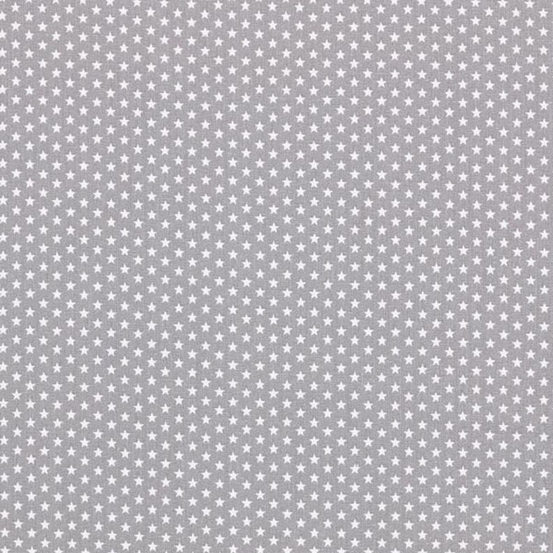 Popelina de algodón estrellas pequeñas – gris/blanco,  image number 1