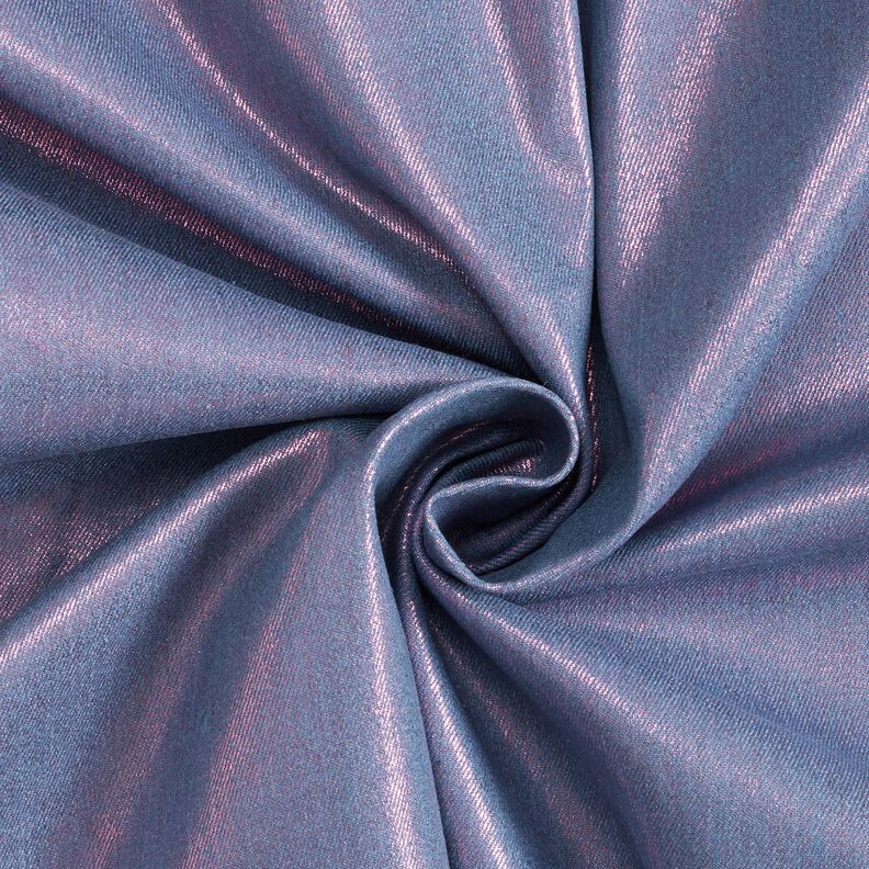 Denim elástico metalizado – azul gris/rosa intenso,  image number 1