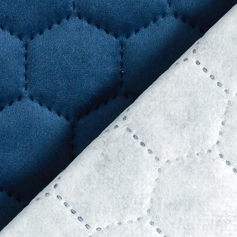 Tela de tapicería Terciopelo acolchado en diseño de panal – azul marino,  image number 4