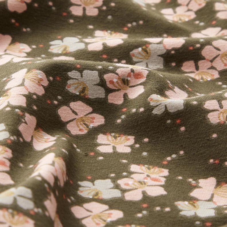 Tela de jersey de algod&oacute;n Florecitas delicadas &ndash; caqui,  image number 2