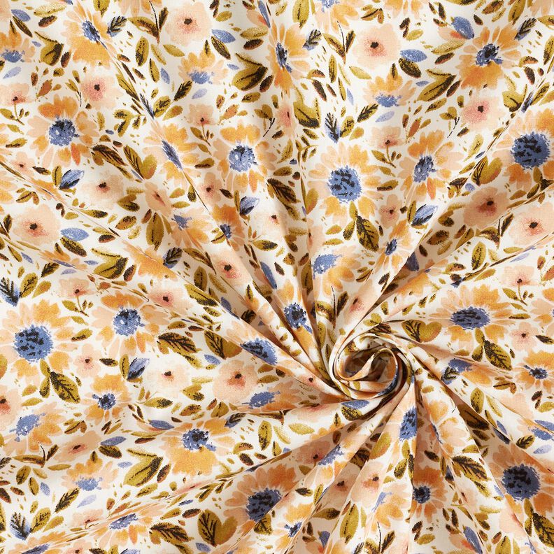 Popelina de algodón mar de flores – anacardo/blanco,  image number 3