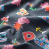 Tela de jersey de algodón Telas con licencia Letras y flores de Peppa Pig | ABC Ltd. – gris,  thumbnail number 2