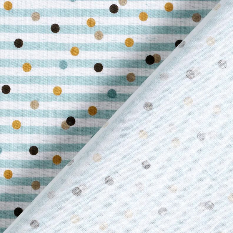 Popelina de algodón Rayas y puntos Impresión digital – marfil/cielo azul,  image number 4