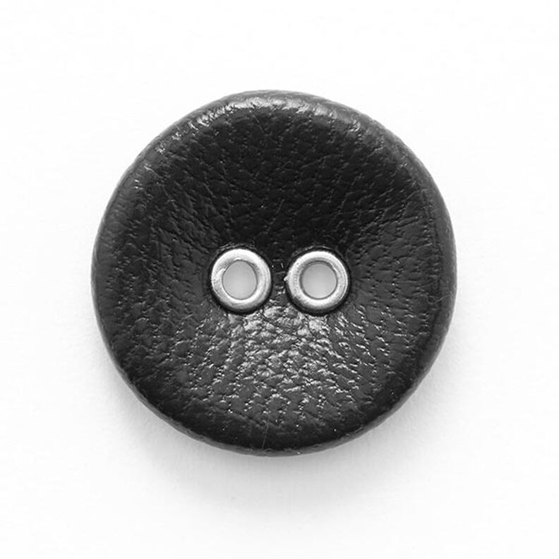 Botón de piel con 2 agujeros  – negro,  image number 1