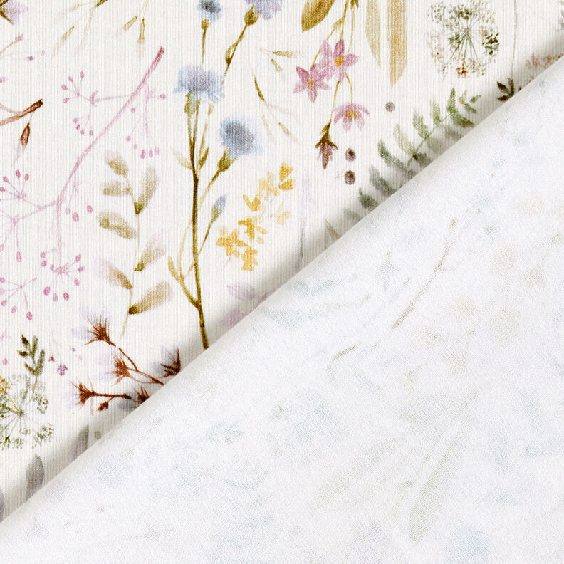 Jersey de viscosa delicadas flores y hojas – marfil,  image number 4