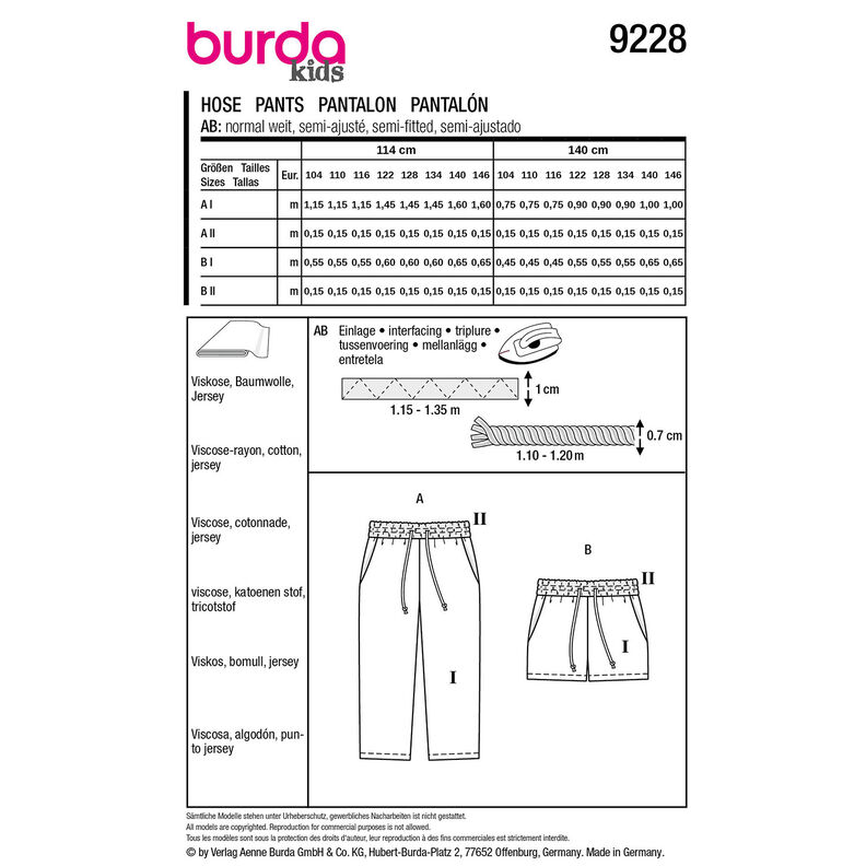 Pantalones | Burda 9228 | 104-146,  image number 5