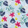 Tela de algodón flores tropicales – azul claro,  thumbnail number 2