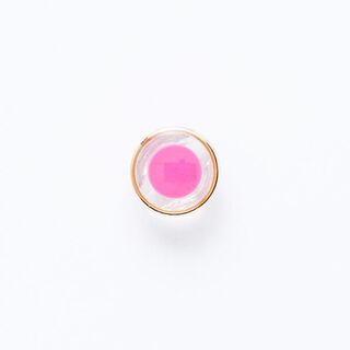 Botón con ojal y borde dorado [ Ø 11 mm ] – pink/dorado, 