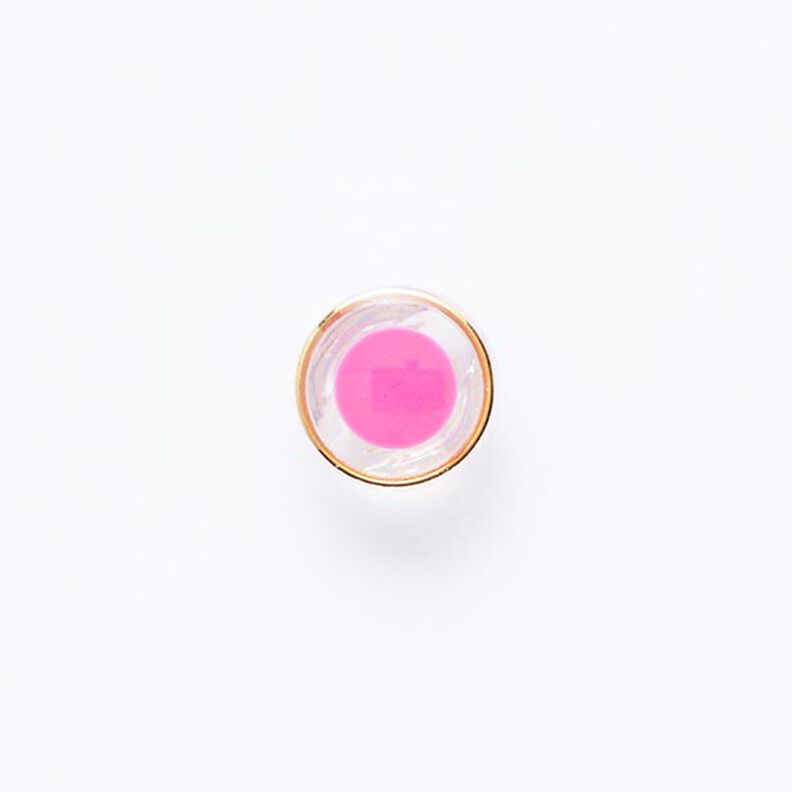 Botón con ojal y borde dorado [ Ø 11 mm ] – pink/dorado,  image number 1