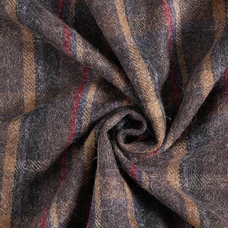 Mezcla de lana virgen a cuadros – marrón oscuro,  image number 5