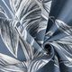 Tela decorativa Lona Bocetos de hojas exóticas – azul metálico,  thumbnail number 3
