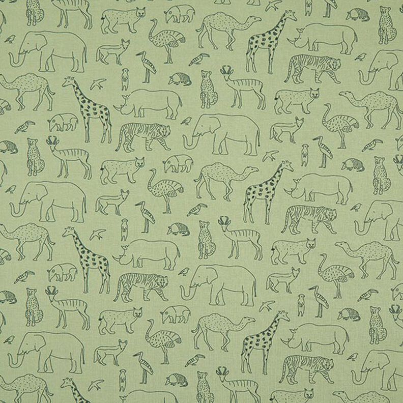 Felpa francesa veraniega gezeichnete Safari-Tiere – caqui claro,  image number 1