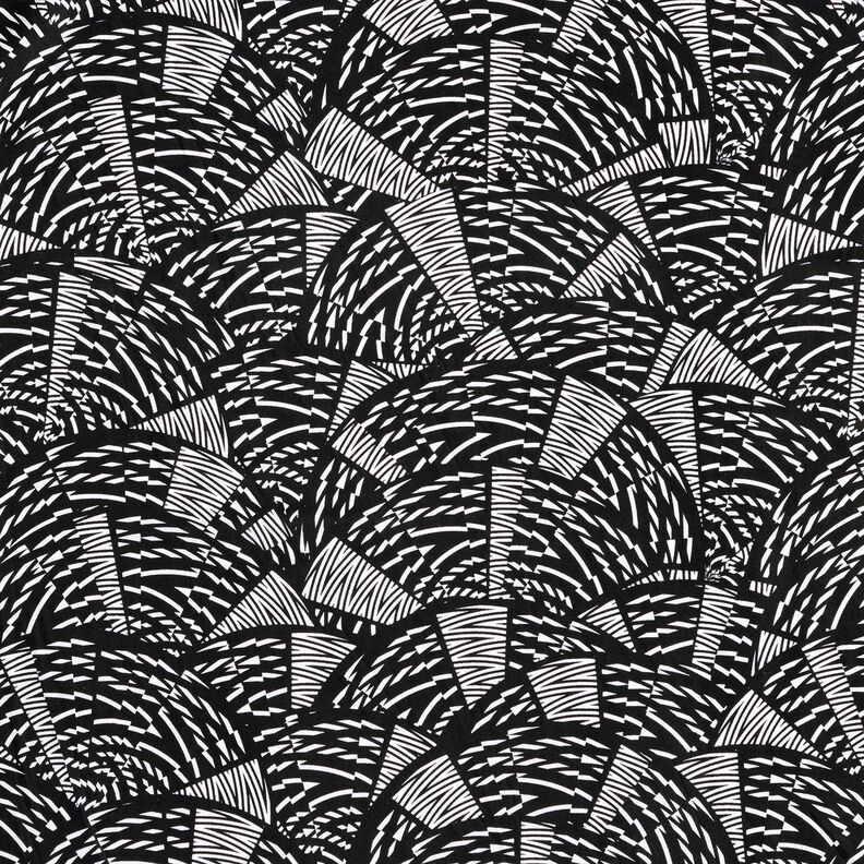 Tejido de bañador con patrón gráfico abstracto – negro/blanco,  image number 1