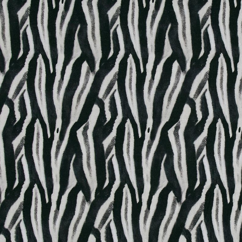 Felpa francesa con estampado digital de cebra cepillada – negro/plateado,  image number 1