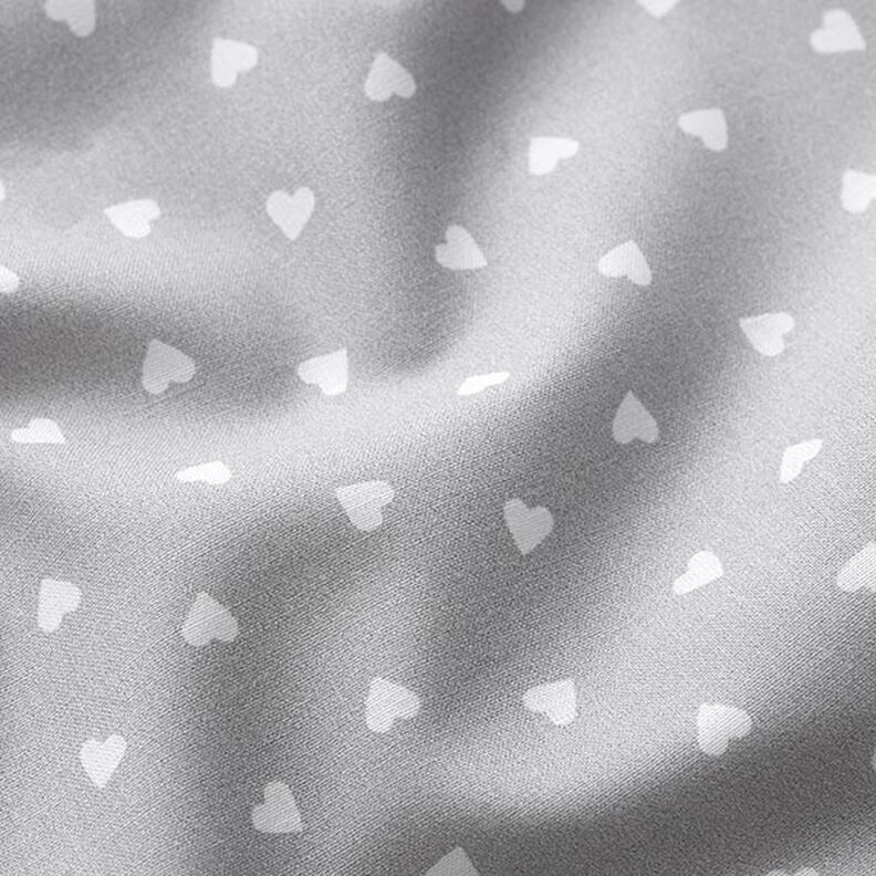 Popelín de algodón orgánico corazones esparcidos – gris claro,  image number 2