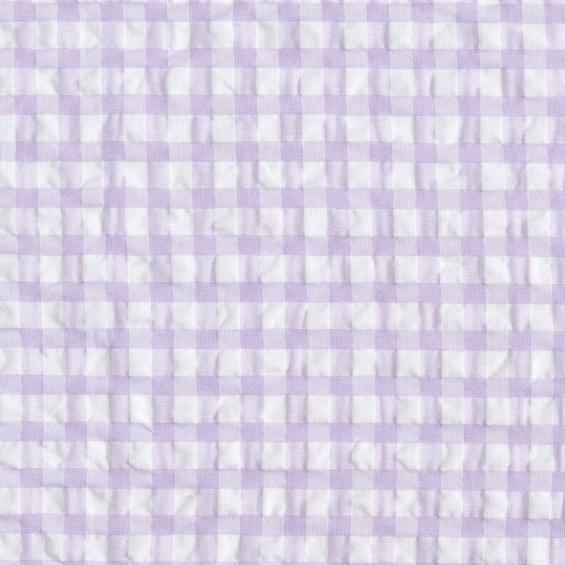 Seersucker con cuadros vichy grandes – blanco/lila pastel,  image number 1