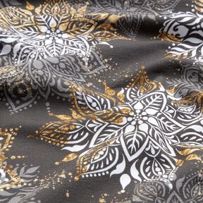 Felpa francesa Mandala magia invernal | Glitzerpüppi  – plata antigua/oro antiguo, 