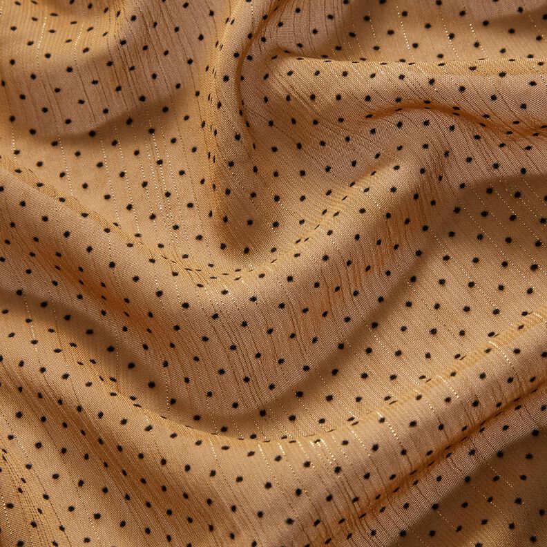 Gasa con purpurina puntos y rayas – marrón avellana,  image number 2