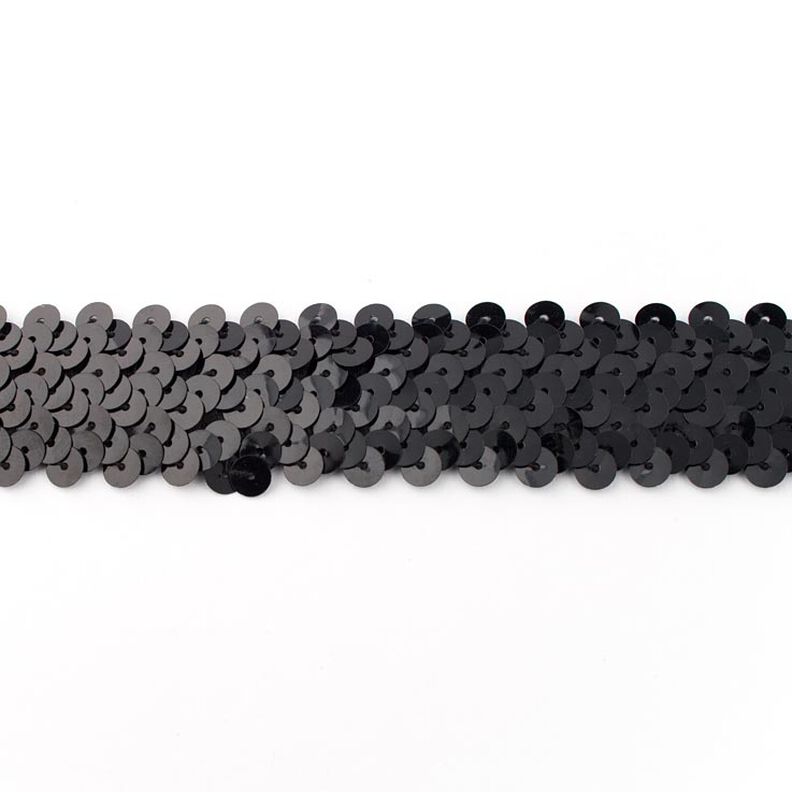 Ribete con lentejuelas elástico [30 mm] – negro,  image number 1