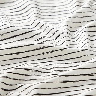 Tela de jersey de algodón Rayas Skribbel – blanco lana, 