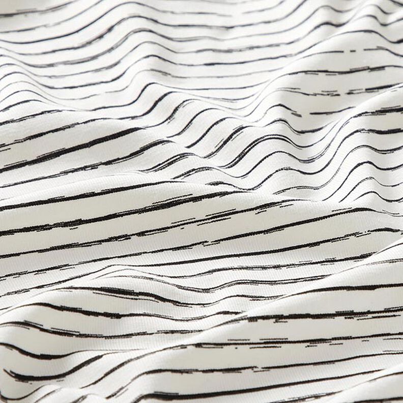 Tela de jersey de algodón Rayas Skribbel – blanco lana,  image number 2
