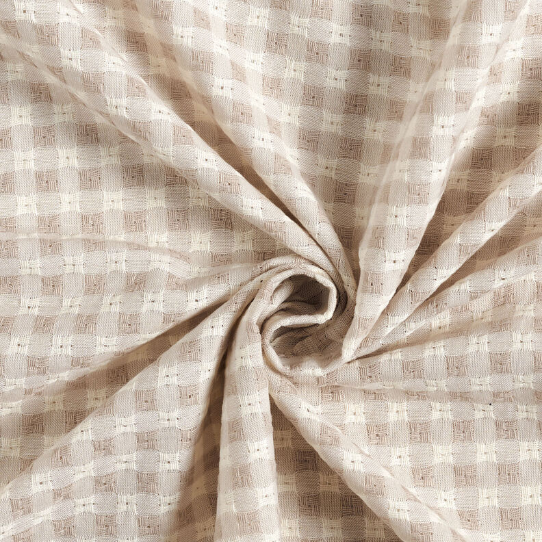 Tela de algodón con estructura a cuadros – blanco/anacardo,  image number 4