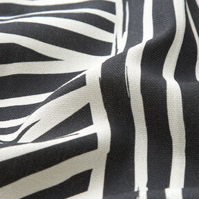 Tela decorativa Panama media Formas abstractas – marfil/negro, 