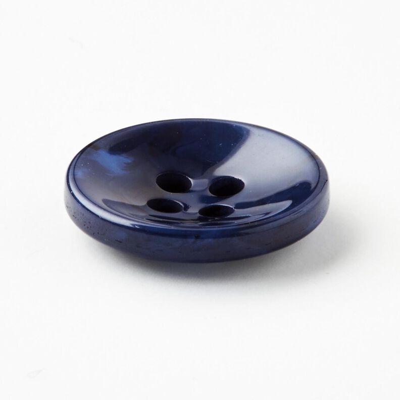 Botón de 4 agujeros jaspeado [Ø 15 mm] – índigo,  image number 2
