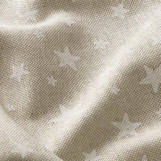 Tela decorativa Panama media Estrellas – naturaleza/blanco, 