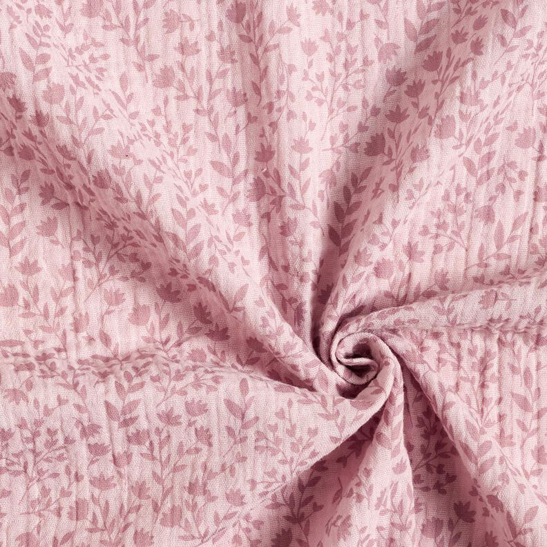 Muselina/doble arruga Zarcillos de flores bicolores – rosa viejo claro,  image number 3