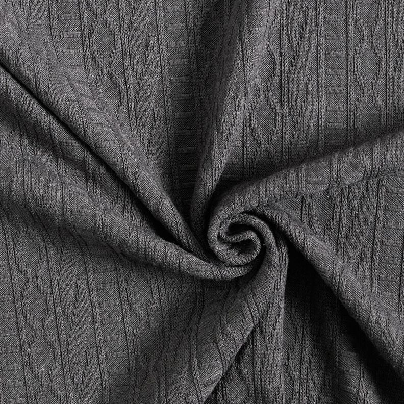 Jersey jacquard Rayas decoradas en mezcla de algodón – gris oscuro,  image number 3
