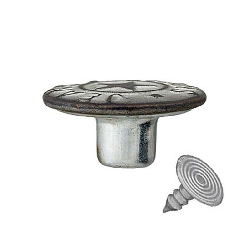 Botón de vaquero Estrella – plata antigua metálica,  image number 2