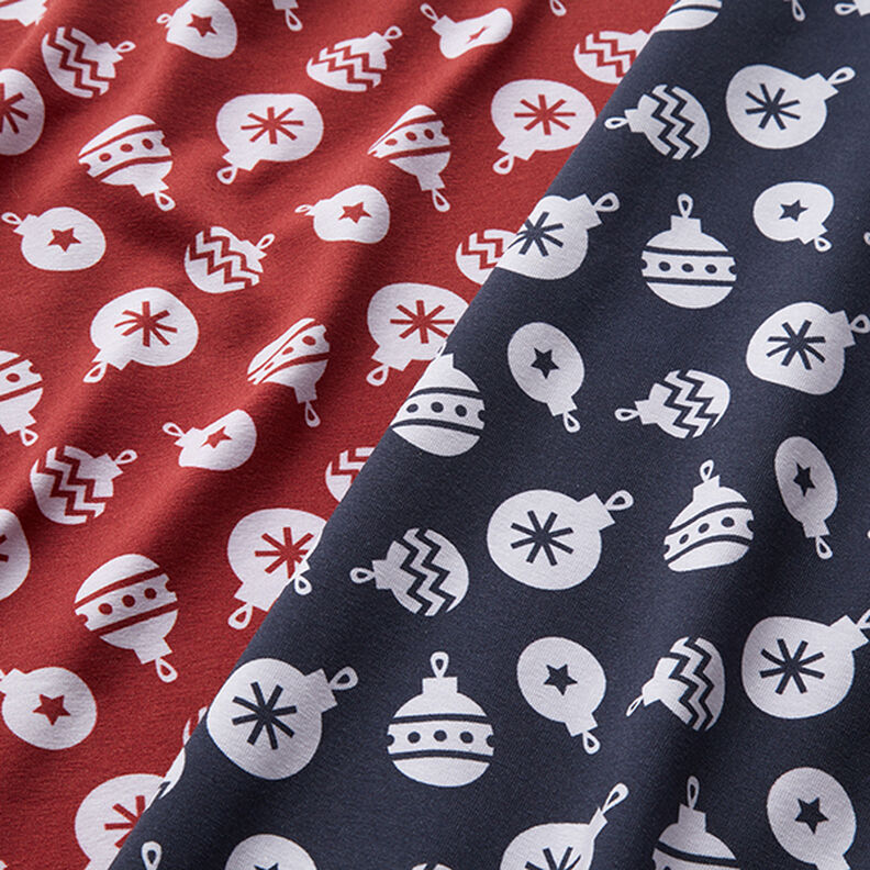 Jersey de algodón con bolas de árbol de Navidad – azul noche,  image number 5