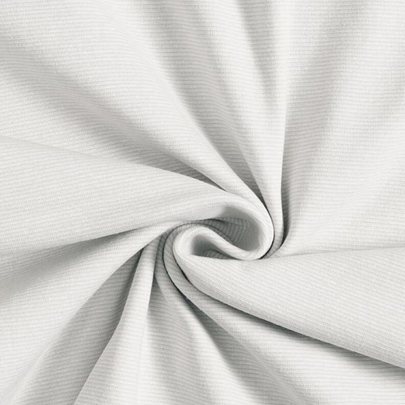 Tejido para puños con rayas estrechas – gris brumoso/blanco lana,  image number 1