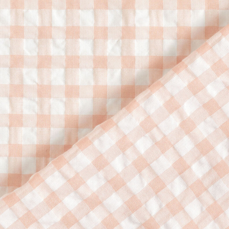 Seersucker con cuadros vichy grandes – blanco/rosa viejo claro,  image number 4