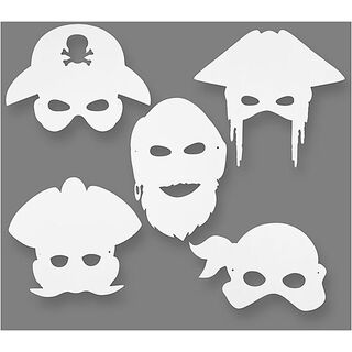 Máscaras de piratas de cartón [ 16 Unidad ] – blanco, 