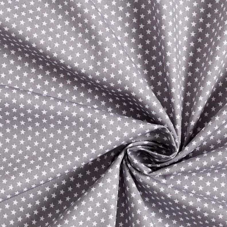 Popelina de algodón estrellas pequeñas – gris/blanco,  image number 5