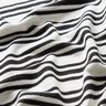 Tela de jersey de viscosa Rayas brillantes irregulares – blanco lana/negro,  thumbnail number 2