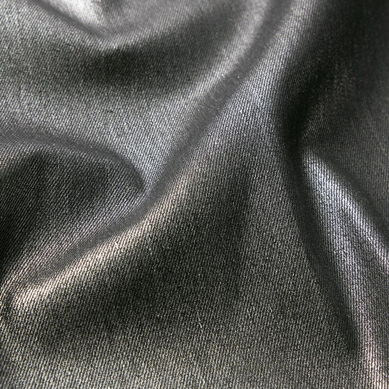 Denim elástico metalizado – negro/plata metalizada,  image number 3
